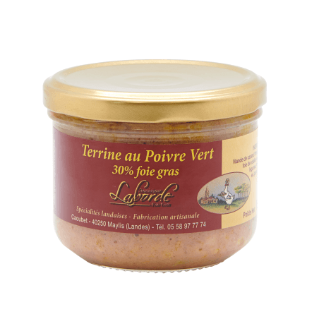 Bocal de Terrine au poivre vert 30 % foie gras de canard