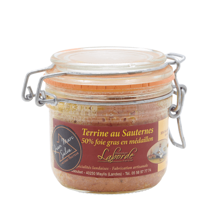 Bocal de Terrine au Sauternes 50% foie gras en médaillon