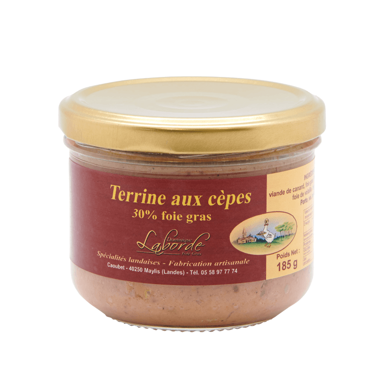 Bocal de Terrine aux cèpes 30% foie gras de canard 180gr