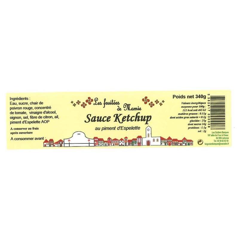 KETCHUP BASQUE façon piperade 340g étiquette