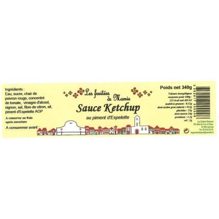 KETCHUP BASQUE façon piperade 340g étiquette